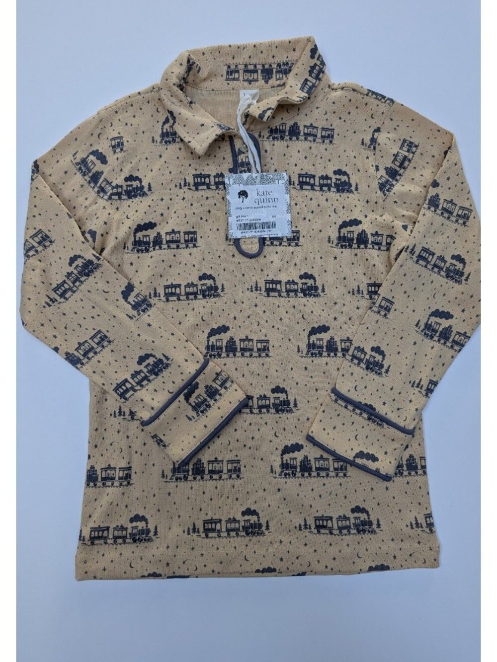 Kate Quinn Organic Cotton Gift Train Long Sleeve Piper Polo Tee 8Y
